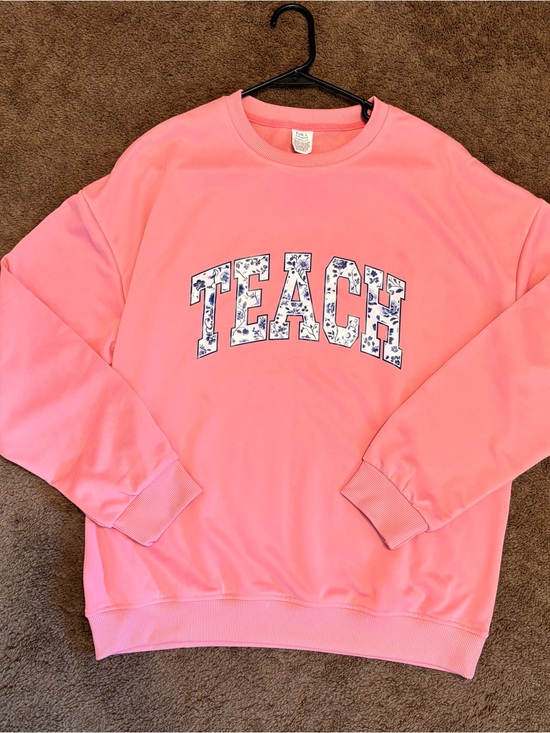Sweaters - Pink TEACH Crewneck Sweatshirt